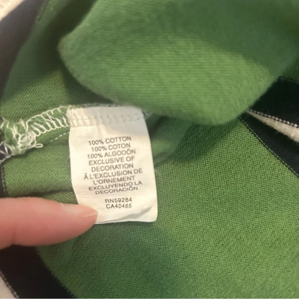 Vintage Boys Children’s Place Rugby Long Sleeve Green White Navy Size 7/8 M